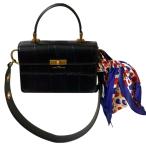 ショッピングJACOBS 美品 THE MARC JACOBS ザ マークジェイコブス THE Downtown クロコ型押し スカーフ付き 2WAY ショルダーバッグ ハンドバッグ ブラック レディース 古着 中古