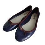  хорошая вещь repetto Repetto ba Rely na Raver туфли-лодочки размер 39 25cm соответствует темно-синий × Brown женский б/у одежда б/у 