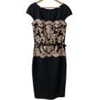 ショッピングスパンコール 未使用 TADASHI SHOJI タダシショージ スパンコール ビジュー ベルト ドレスワンピース サイズ2 ブラック  レディース 古着 中古