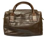  прекрасный товар genten Genten кожа Mini сумка "Boston bag" ручная сумочка Brown женский б/у одежда б/у 