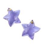 ショッピングバカラ 美品 Baccarat バカラ スタークリスタル パルム ピアス K18イエローゴールド パープル レディース 古着 中古