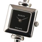 良品 GUCCI グッチ スクエア クォーツ 腕時計 1900L ブラック文字盤 シルバーカラー レディース 古着 中古