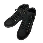 美品 CHANEL シャネル ココマーク ダブルジップ ハイカット スニーカー 37サイズ 23.5cm相当 ブラック レディース 古着 中古