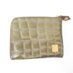  прекрасный товар efffyefi-L знак застежка-молния футляр для карточек compact бумажник кошелек хаки Gold женский б/у одежда б/у 