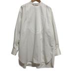 ショッピング比較 美品 HYKE ハイク 長袖 ビブフロント バンドカラーシャツ サイズ1 ホワイト レディース 古着 中古