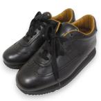 美品 HERMES エルメス  クイック レザー スニーカー 36.5 約23.5cm ブラック レディース 古着 中古