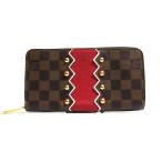 ショッピングLOUIS 良品 LOUIS VUITTON ルイヴィトン カラコムパターン ダミエ ジッピーウォレット 長財布 N60145 エベヌ レッド レディース 古着 中古