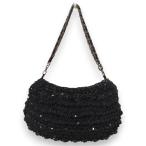 新品同様 ANTEPRIMA アンテプリマ スパンコールファブリック パーティーバッグ ハンドバッグ ブラック レディース 古着 中古