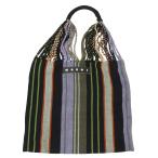 ショッピングMARNI 良品 MARNI マルニ マーケット マルチストライプ ハンモックバッグ ハンドバッグ トートバッグ ブラック レディース 古着 中古