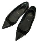 ショッピングスタッズ 良品 Christian Louboutin クリスチャンルブタン デュベット ポインテッドトゥ スタッズパンプス サイズ36.5 23.5cm相当 ブラック  レディース 古着 中古