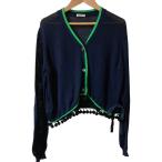 ショッピングMIUMIU 良品 miumiu ミュウミュウ ボンボンニットカーディガン サイズ36 ネイビー レディース 古着 中古