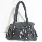 ショッピングビアジア 良品 FRANCESCO BIASIA フランチェスコビアジア レザートートバッグ ショルダーバッグ ブラック レディース 古着 中古