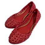 美品 melissa campana メリッサ カンパーナ リミテッドエディション Crochet ラバー パンプス フラットシューズ 22cm レッド レディース 古着 中古