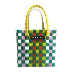  прекрасный товар MARNI Marni микроавтобус Kett сумка ручная сумочка зеленый желтый белый женский б/у одежда б/у 