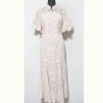 美品 23AW SNIDEL スナイデル チャイナライクレースドレス SWFO234144 サイズ0 ピンクベージュ レディース 古着 中古