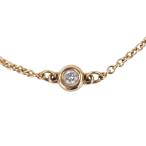 美品 Tiffany & Co. ティファニー バイザヤード 1Pダイヤモンド ブレスレット 750 K18PG ピンクゴールド レディース 古着 中古