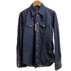 ショッピングウエスタン 美品 DSQUARED2 ディースクエアード ロングスリーブ デニム ウエスタンシャツ サイズ36 インディゴ レディース 古着 中古