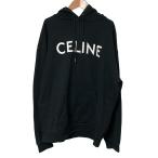 ショッピングセリーヌ 良品 CELINE セリーヌ by エディスリマン ロゴプリント プルオーバー スウェット パーカー 2Y321052H XLサイズ ブラック メンズ 古着 中古