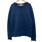 ショッピングBURBERRY 良品 BURBERRY BRIT バーバリーブリット 裏起毛 スウェットトレーナー サイズM ネイビー メンズ 古着 中古