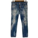 ショッピングディースクエアード 美品 Dsquared2 ディースクエアード ダメージ加工 デニムパンツ ジーンズ S75LB0199 サイズ38 ブルー レディース 古着 中古