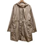 ショッピングmoncler 美品 MONCLER モンクレール LEBRIS レブリス フーディ ロングコート G10931C73300 SIZE4 ベージュ レディース 古着 中古