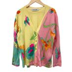 LEONARD PARISre владелец -ru Париж ансамбль вязаный кардиган размер 38/40 розовый желтый изумруд зеленый женский б/у одежда б/у 