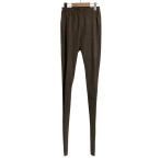  прекрасный товар ANN DEMEULEMEESTER Ann Demeulemeester чёрный бирка сам период овечья кожа длинный обтягивающий брюки размер 34 Brown женский б/у одежда б/у 