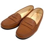  прекрасный товар TOD'S Tod's кожа gomi-ni обувь для вождения монета Loafer размер 36.5 примерно 23.5cm Brown женский б/у одежда б/у 