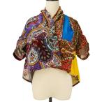 良品 COMME des GARCONS コムデギャルソン ペイズリー柄 クロップドブラウス AD1999 GJ-040630 マルチカラー レディース 古着 中古