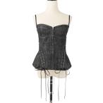  не использовался 25AW FETICOfetikoLACE UP DENIM BUSTIER Denim бюстье топ 125402005 размер 36 черный женский б/у одежда б/у 