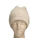 美品 DIESEL ディーゼル K-CODER-FULLY B ニットキャップ ビーニーキャップ サイズUNI ホワイト メンズ レディース 古着 中古