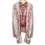 良品 Vivienne Westwood ヴィヴィアンウエストウッド レッドレーベル グラフィック ジャガード ロングカーディガン サイズ2 レッド系 レディース 古着 中古