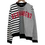 ショッピングディースクエアード 美品 Dsquared2 ディースクエアード ドッキング ボーダー スウェット XS ホワイト×ブラック メンズ 古着 中古