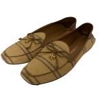  прекрасный товар TORY BURCH Tory Burch квадратное tu плоская обувь лента очарование туфли без застежки размер 5.5M 22.5cm бежевый женский б/у одежда б/у 