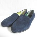  хорошая вещь Jurgen Lehl Jurgen Lehl замша туфли без застежки плоская обувь 23.5cm темно-синий женский б/у одежда б/у 