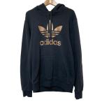  прекрасный товар adidas originals Adidas Originals to зеркальный . il Logo тянуть over Parker M черный мужской женский б/у одежда б/у 
