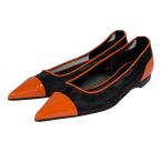  прекрасный товар Sergio Rossi Sergio Rossi Godiva сетка po Inte dotu плоская обувь размер 36 23cm соответствует orange черный женский б/у одежда б/у 