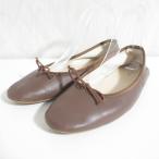  хорошая вещь bonitasbo колено tas лента балетки Flat туфли-лодочки 24.5cm Brown женский б/у одежда б/у 