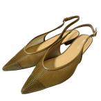  как новый Odette e Odileotetoeoti-ru United Arrows Nchu-ru задний ремень Flat 25 обувь 25cm оливковый женский б/у одежда б/у 