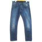 美品 ETO エトロ スカル刺繍 ハラコパッチ スリムフィット デニムパンツ ジーンズ W31 インディゴブルー メンズ 古着 中古