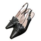 未使用 LOUIS VUITTON ルイヴィトン レザー スリングバック パンプス 34 1/2 21.5cm相当 ブラック レディース 古着 中古