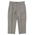 未使用 22aw DIOR ディオール 千鳥総柄 スラックス クロップド パンツ ウール シルク混 293C140B5576 ボトムス 黒 白 茶 48 メンズ 古着 中古