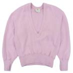 美品 24SS HERILL ヘリル ロンハーマン別注 コットン シルク Vネック ニットセーター サイズ0 ピンク レディース 古着 中古