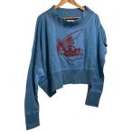 美品 Vivienne Westwood ヴィヴィアンウエストウッド アングロマニア 長袖 変形スウェット トレーナー 38 ブルー レディース 古着 中古