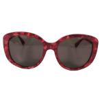 未使用 DOLCE&GABBANA ドルチェ&ガッバーナ アイウェア サングラス DGロゴ金具 プラスチックフレーム 55□19 140 レッド レディース 古着 中古