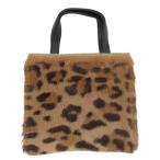 新品同様 vintage LOEWE ロエベ レオパード柄 ハラコ ミニトート ハンドバッグ パーティーバッグ カバン 鞄 ブラウン×ブラック レディース 古着 中古