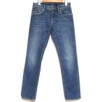 美品 DOLCE&GABBANA ドルチェ&ガッバーナ ロゴプレート ストレッチ スキニーデニムパンツ ジーンズ 44 インディゴブルー メンズ 古着 中古