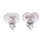  как новый 1996 год производства 90s Georg Gensen George Jensen .. узор серьги аксессуары зажим SV925 серебряный женский б/у одежда б/у 