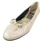  прекрасный товар MIHAMAmi - ma Flat балетки лента узор low каблук туфли-лодочки кожа 23.5cm бежевый женский б/у одежда б/у 