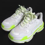 良品 BALENCIAGA バレンシアガ トリプルS ダッドシューズ スニーカー 536737 27cm ホワイト×ネオンイエロー メンズ 古着 中古